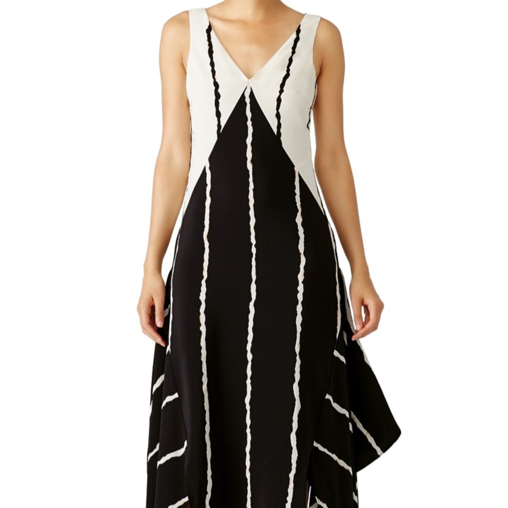 Derek Lam Striped Silk Handkerchief Dress